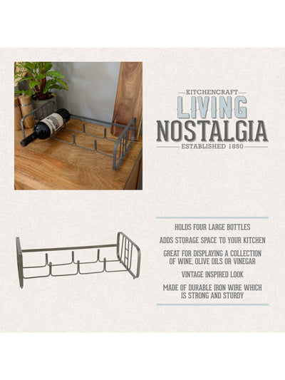 Neste Kitchencraft Grå Vintage Stil Stablebar Vinstativ for 4 flasker - Kjøp online hos McGrocer