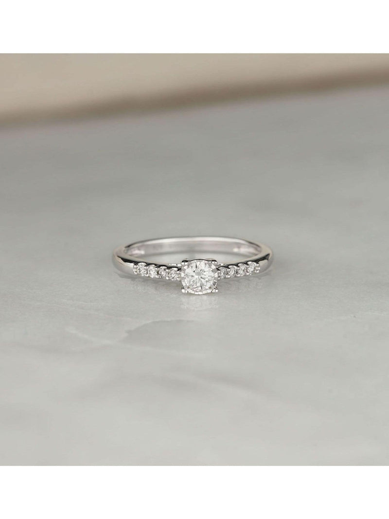 The Diamond Store 9K white gold lab diamond engagement ring 0.25ct (British brand)