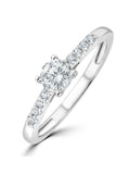 The Diamond Store 9K white gold lab diamond engagement ring 0.25ct (British brand)