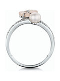 The Diamond Store 9K white gold pearl and diamond ring, imported from the UK