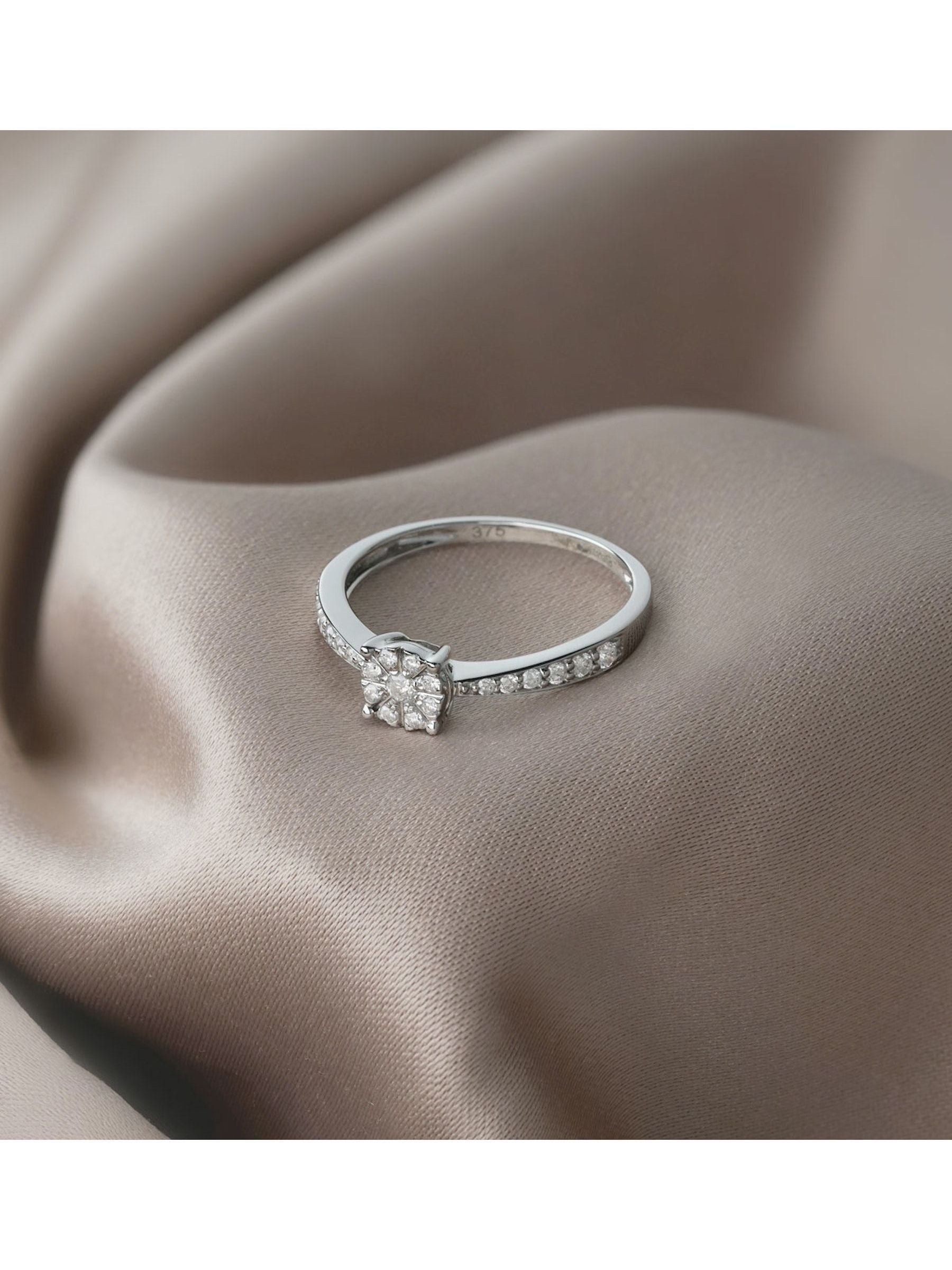 The Diamond Store Masami pave set diamond ring 0.20ct (British brand)