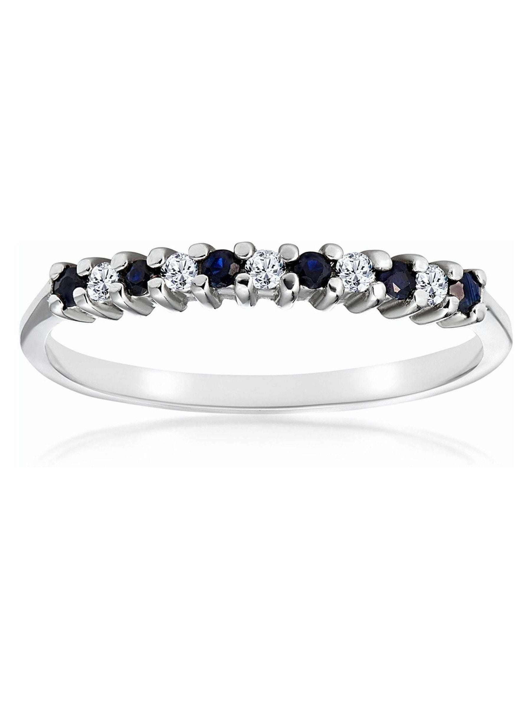 The Diamond Store 9K White Gold Sapphire 0.10ct And Diamond Ring