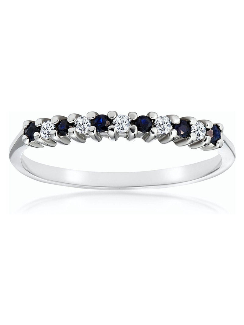 The Diamond Store 9K White Gold Sapphire 0.10ct And Diamond Ring