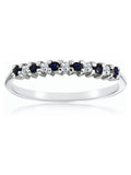 The Diamond Store 9K White Gold Sapphire 0.10ct And Diamond Ring