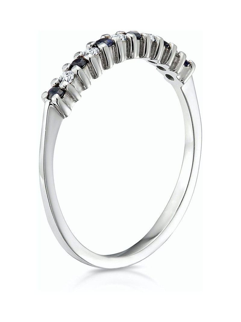 The Diamond Store 9K White Gold Sapphire 0.10ct And Diamond Ring