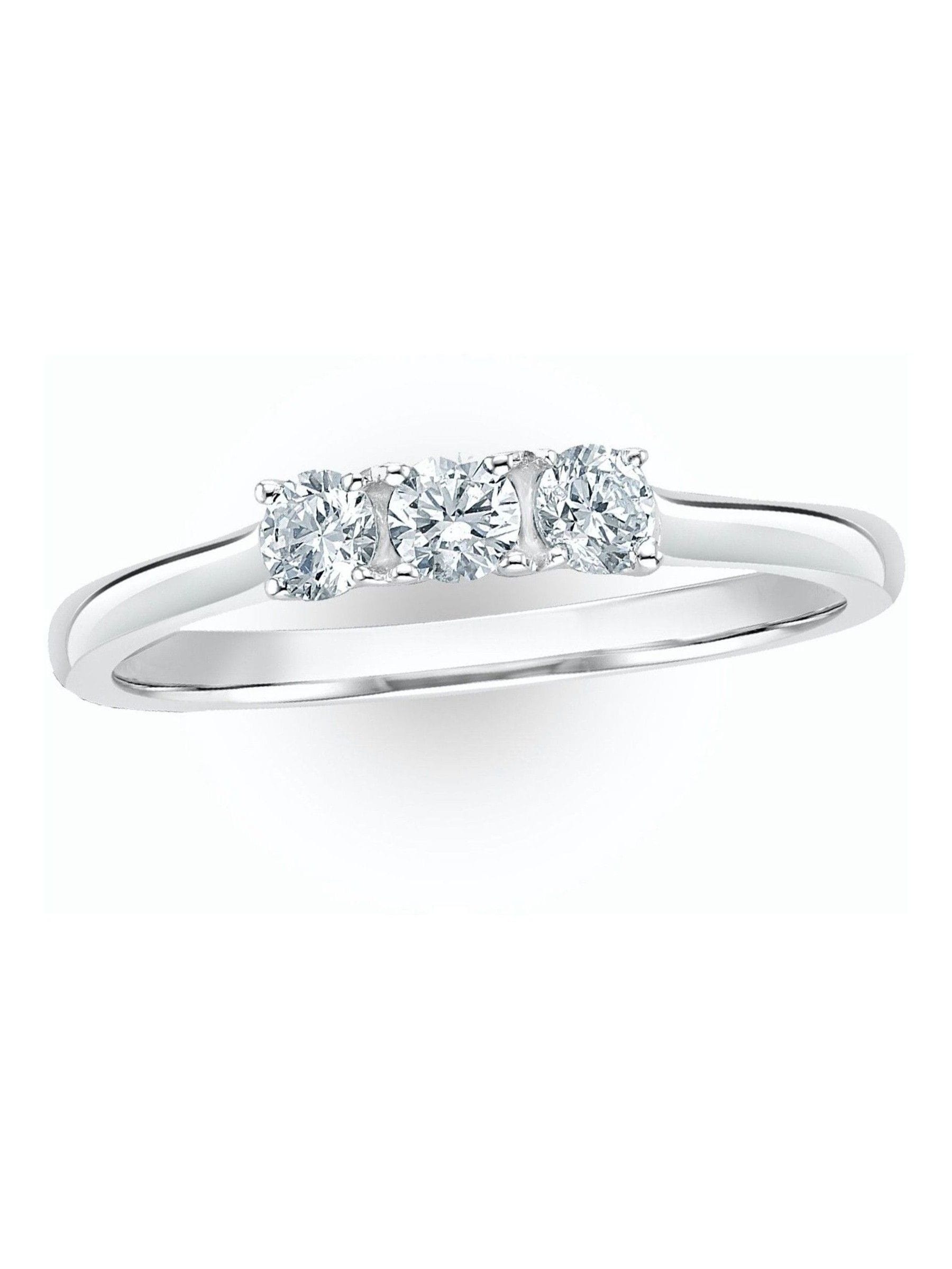 The Diamond Store white gold lab diamond ring (British brand)