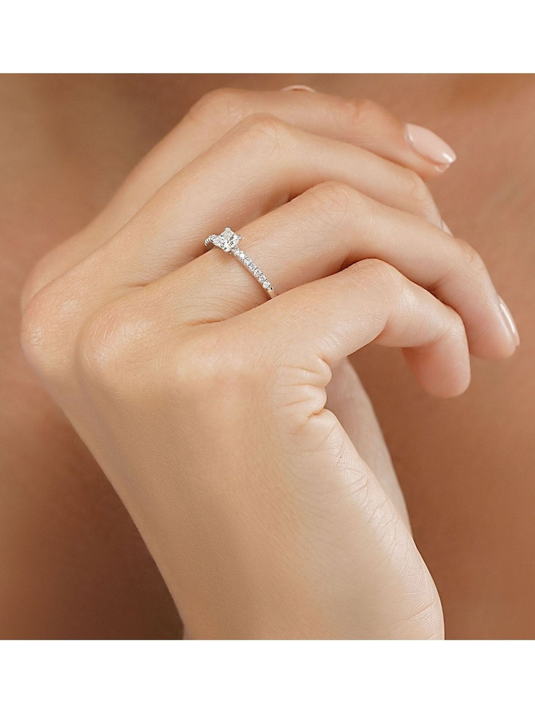 The Diamond Store diamond engagement ring princess cut 0.25ct (British brand)