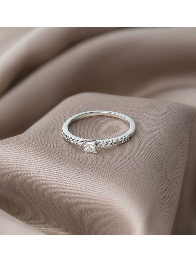 The Diamond Store diamond engagement ring princess cut 0.25ct (British brand)