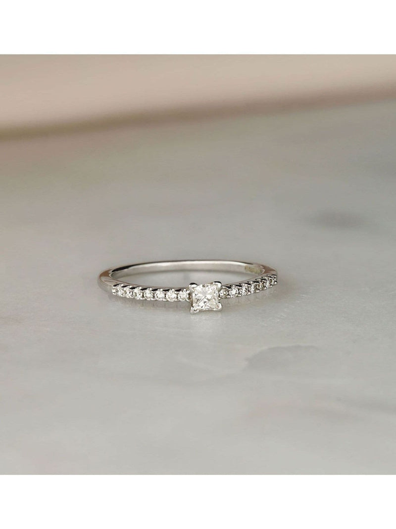 The Diamond Store diamond engagement ring princess cut 0.25ct (British brand)
