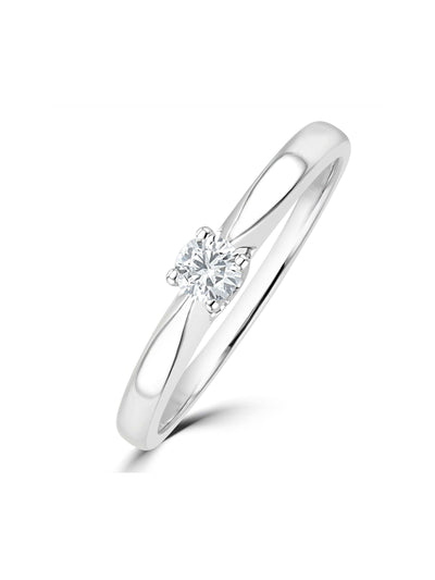Next The Diamond Store 925 Silver Tapered Lab Diamond 0.15ct H/Si Engagement Ring- Buy online at McGrocer