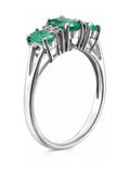 The Diamond Store 9K White Gold Emerald and Diamond Ring - British product