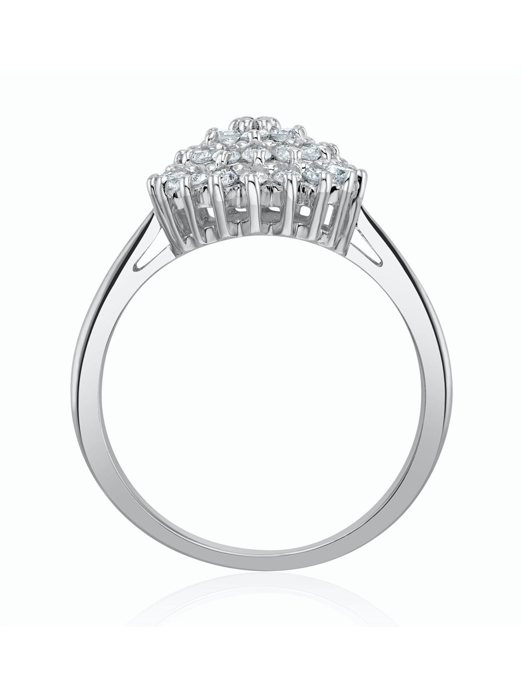 The Diamond Store Diamond Cluster Ring 9k White Gold 0.50ct (British brand)