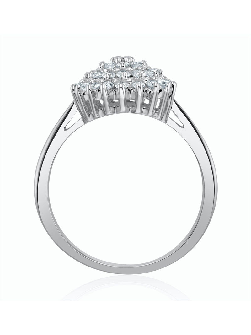 The Diamond Store Diamond Cluster Ring 9k White Gold 0.50ct (British brand)