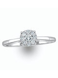 The Diamond Store 9K white gold diamond ring cluster style - British product