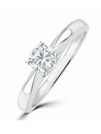 Next The Diamond Store 9K White Gold Tapered Design Lab 0.33ct H/Si Diamond Engagement Ring- Buy online at McGrocer