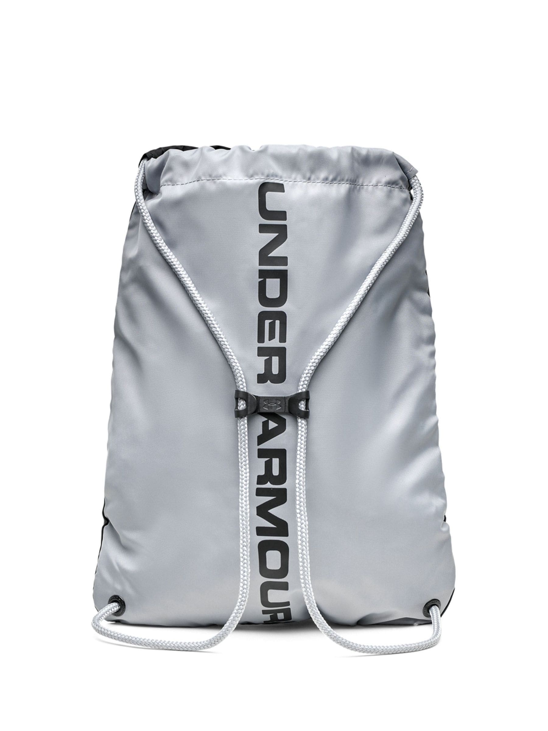 Under Armour Ozsee sackpack bag in black and grey, UK version