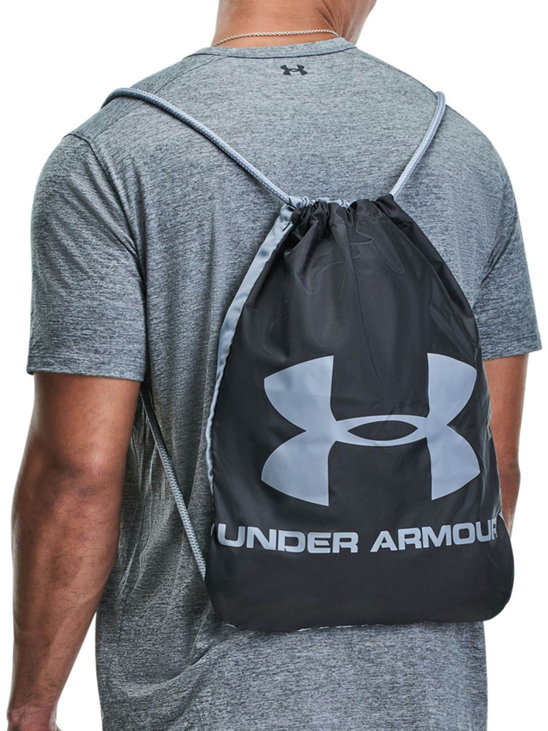 Under Armour Ozsee sackpack bag in black and grey, UK version