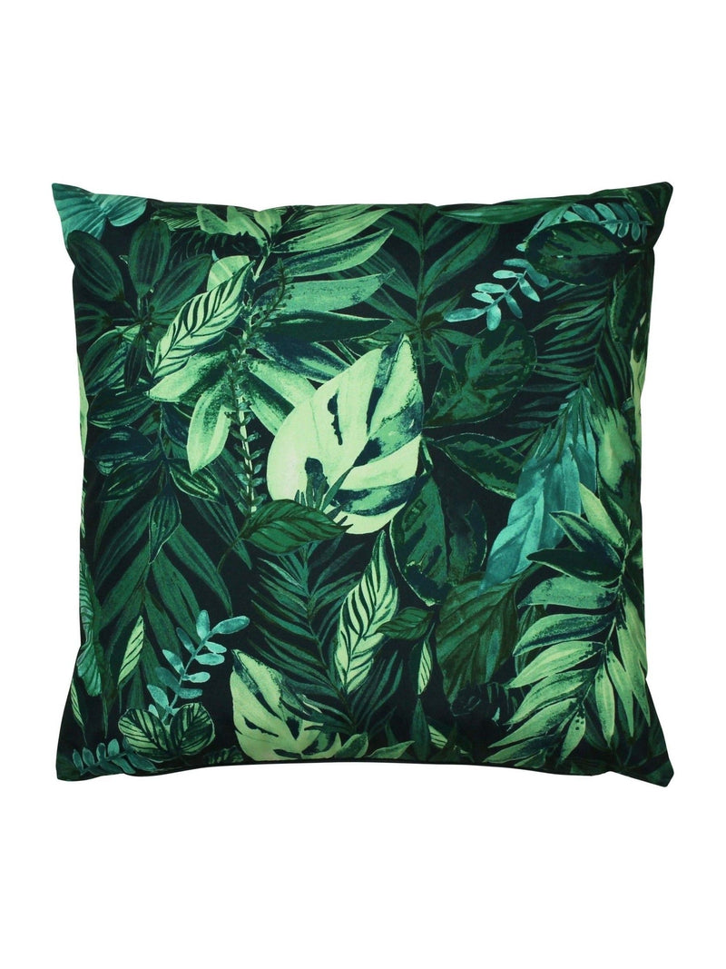 Furn green psychedelic jungle outdoor polyester cushion 43cm, UK version