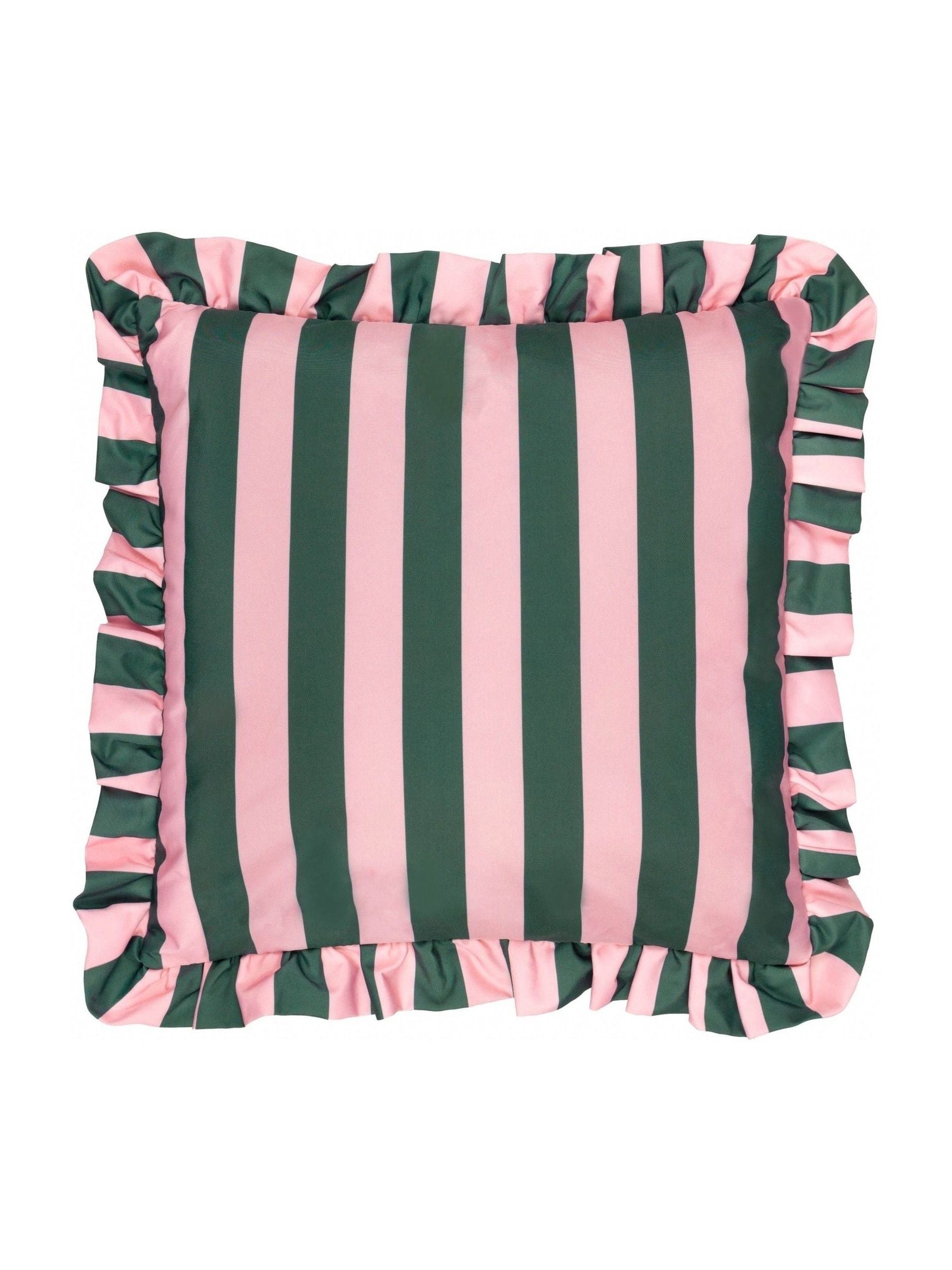 Furn Palm Royale Stripe Ruffle cushion - British product