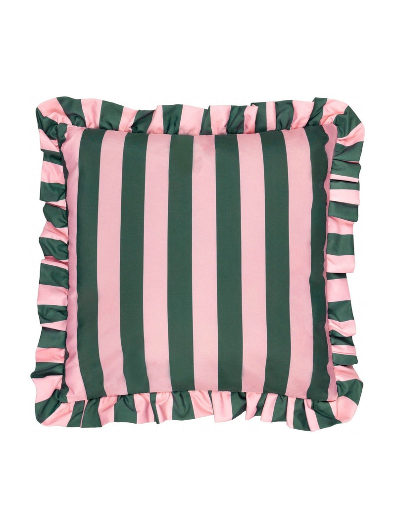 Furn Palm Royale Stripe Ruffle cushion - British product