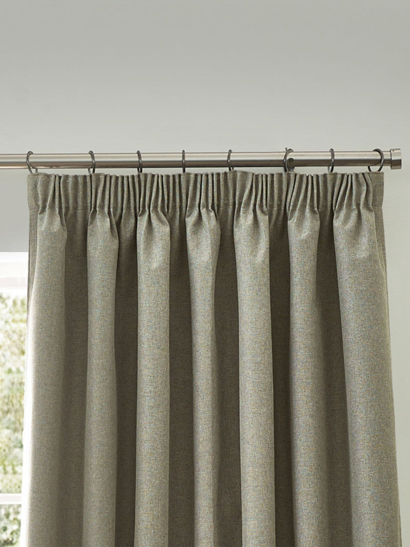 Furn Natural Dawn Textured Blackout Pencil Pleat Curtains