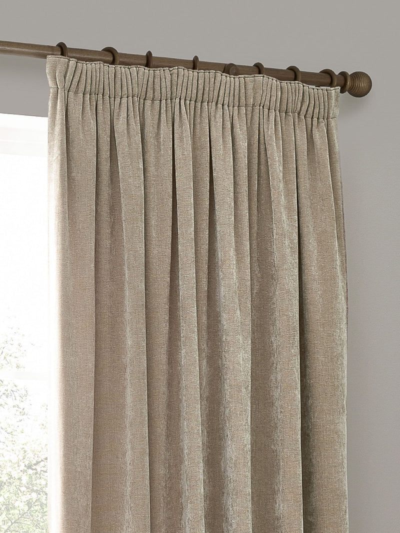 Yard Natural Beige Heavy Chenille Lined Pencil Pleat Curtains