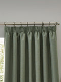 Furn Eucalyptus Green Dawn Textured Blackout Pencil Pleat Curtains