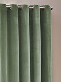 Yard Eucalyptus Green Heavy Chenille Lined Eyelet Curtains