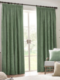 Yard Eucalyptus Green Heavy Chenille Lined Pencil Pleat Curtains