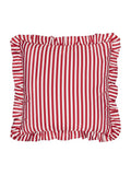 Wylder Pink Millie ruffle striped outdoor cushion 50x50cm, UK version