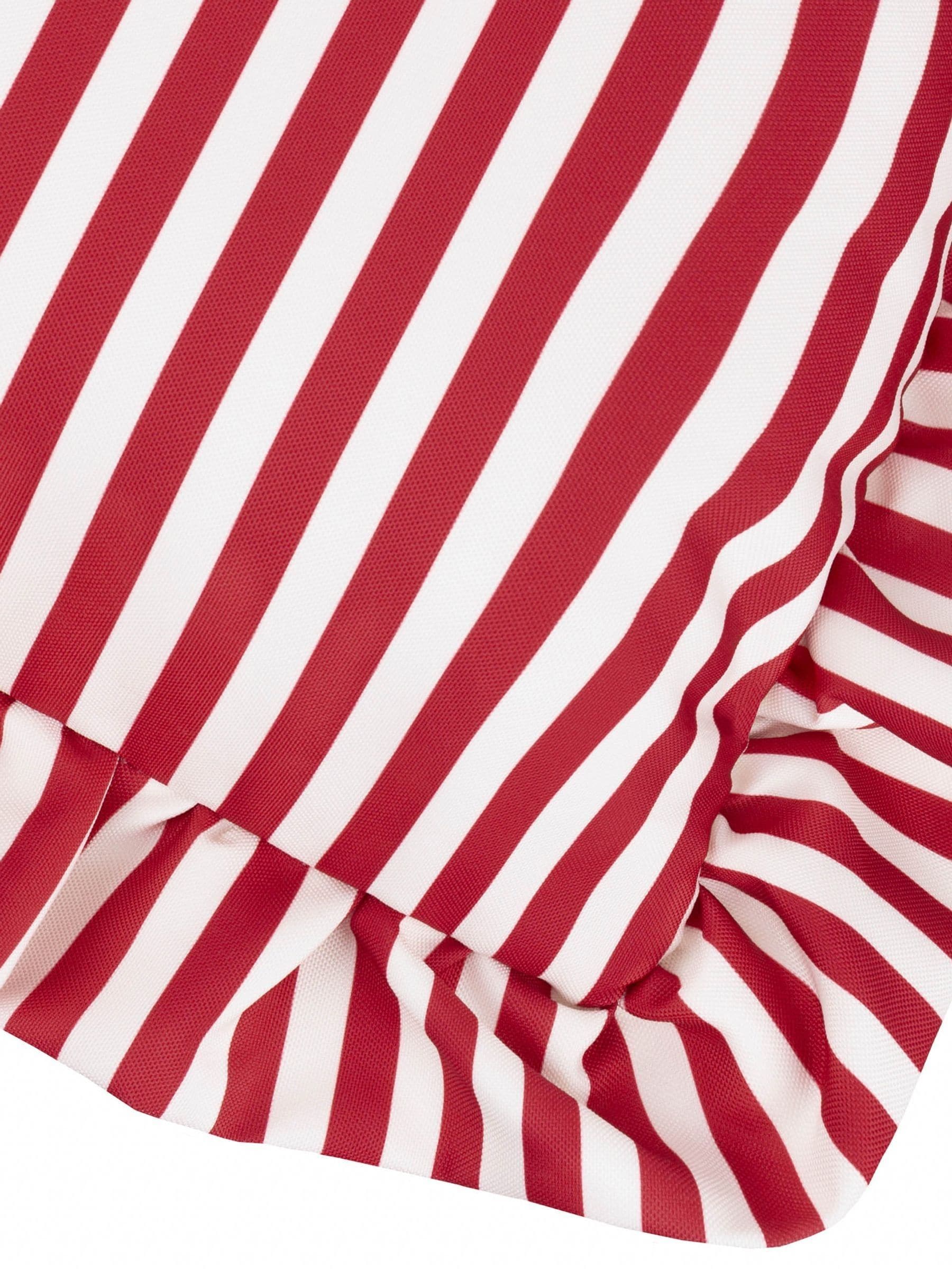 Wylder Pink Millie ruffle striped outdoor cushion 50x50cm, UK version