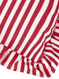 Wylder Pink Millie ruffle striped outdoor cushion 50x50cm, UK version