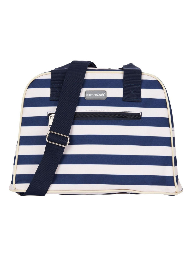 Kitchencraft blue insulated striped lunch cool bag 11.5L, UK version