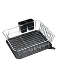 Kitchencraft chrome metal dish drainer with drip tray, UK version