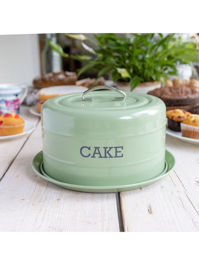 Next Kitchencraft Green Vintage-Style Round Airtight Cake Storage Tin- Buy online at McGrocer