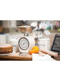 Kitchencraft cream vintage mechanical kitchen scale with bowl, UK version