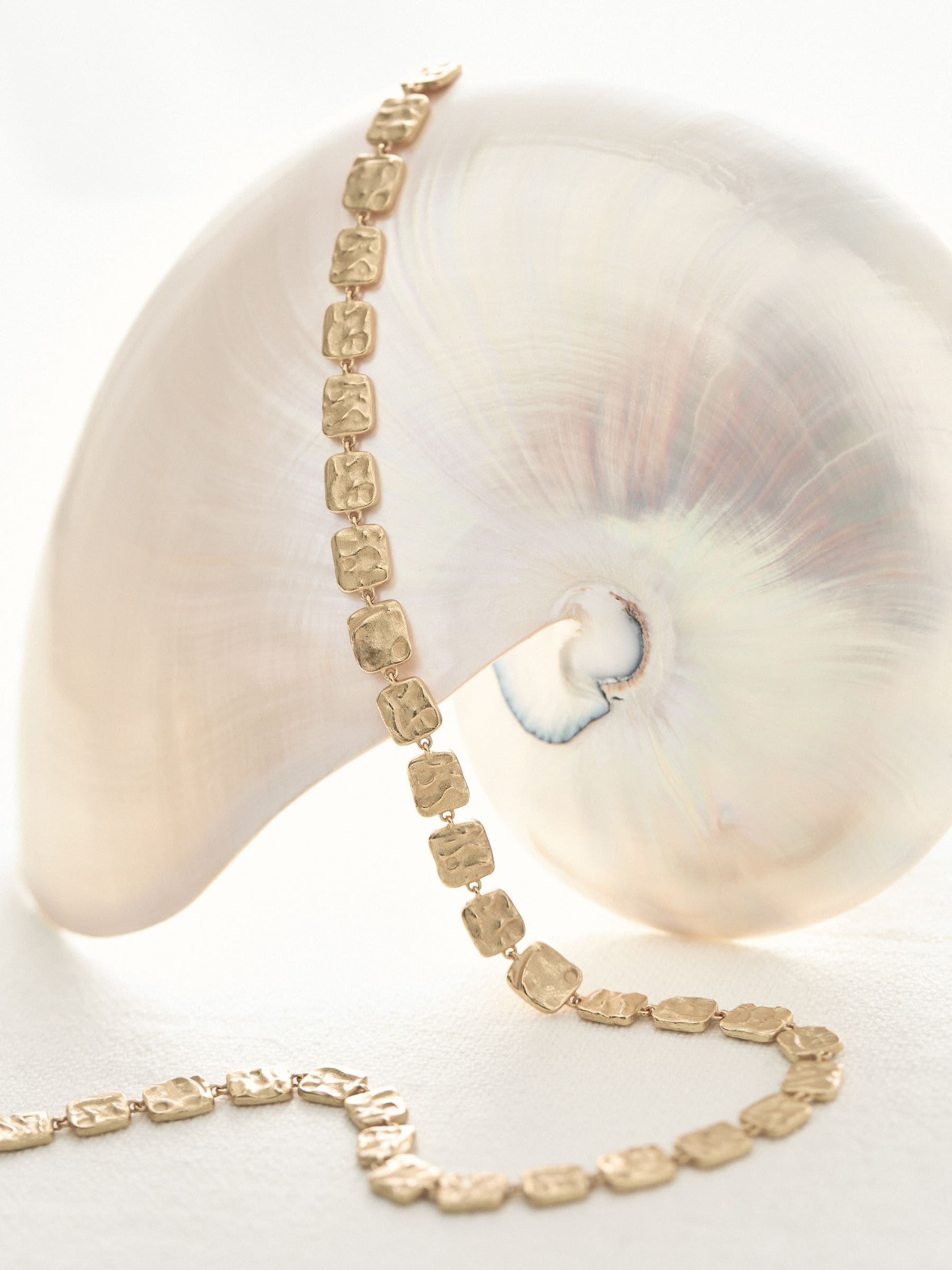 Reiss Gold Tone Mila Molten Square Necklace, imported from the UK