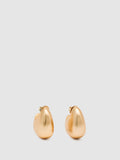 Gold Tone Curved Scoop Earrings with Hypoallergenic Posts