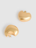 Gold Tone Curved Scoop Earrings with Hypoallergenic Posts