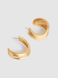 Gold Tone Fluid Hoop Earrings with Hypoallergenic Posts
