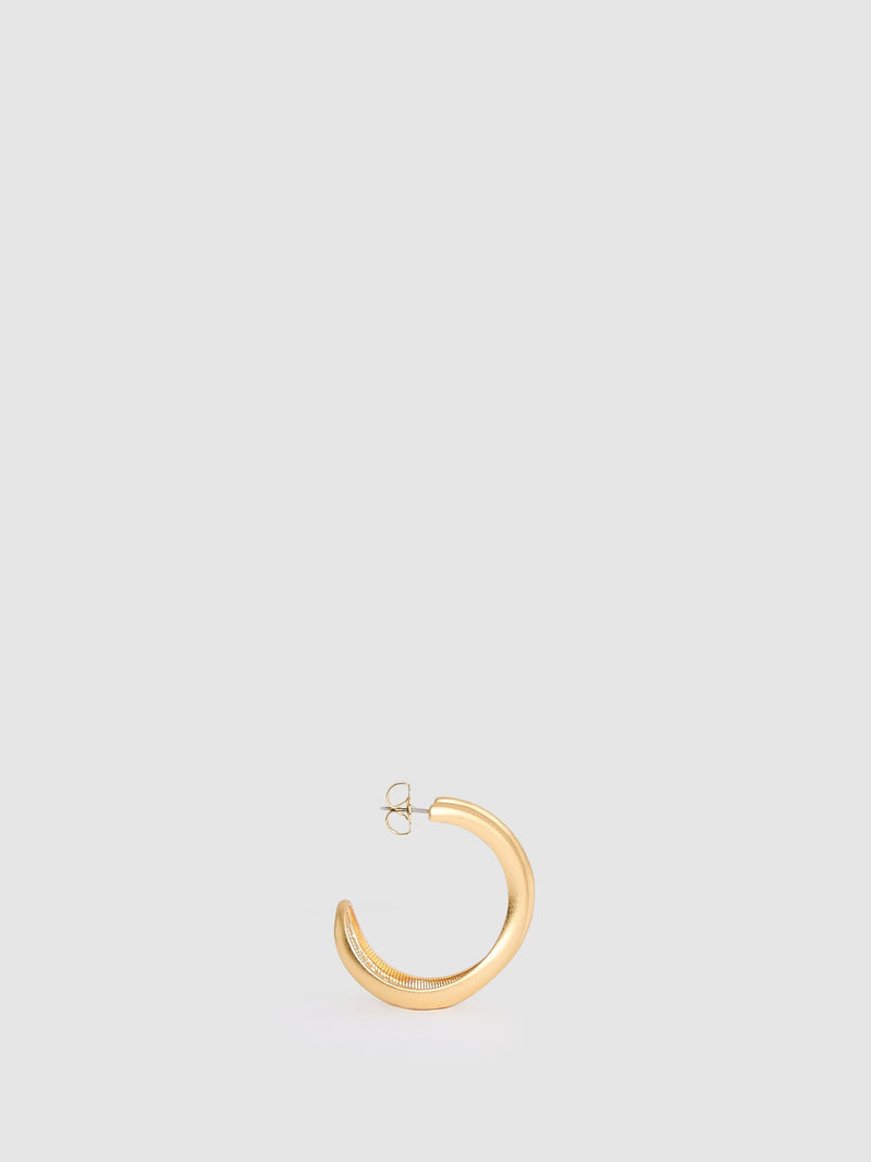 Gold Tone Fluid Hoop Earrings with Hypoallergenic Posts