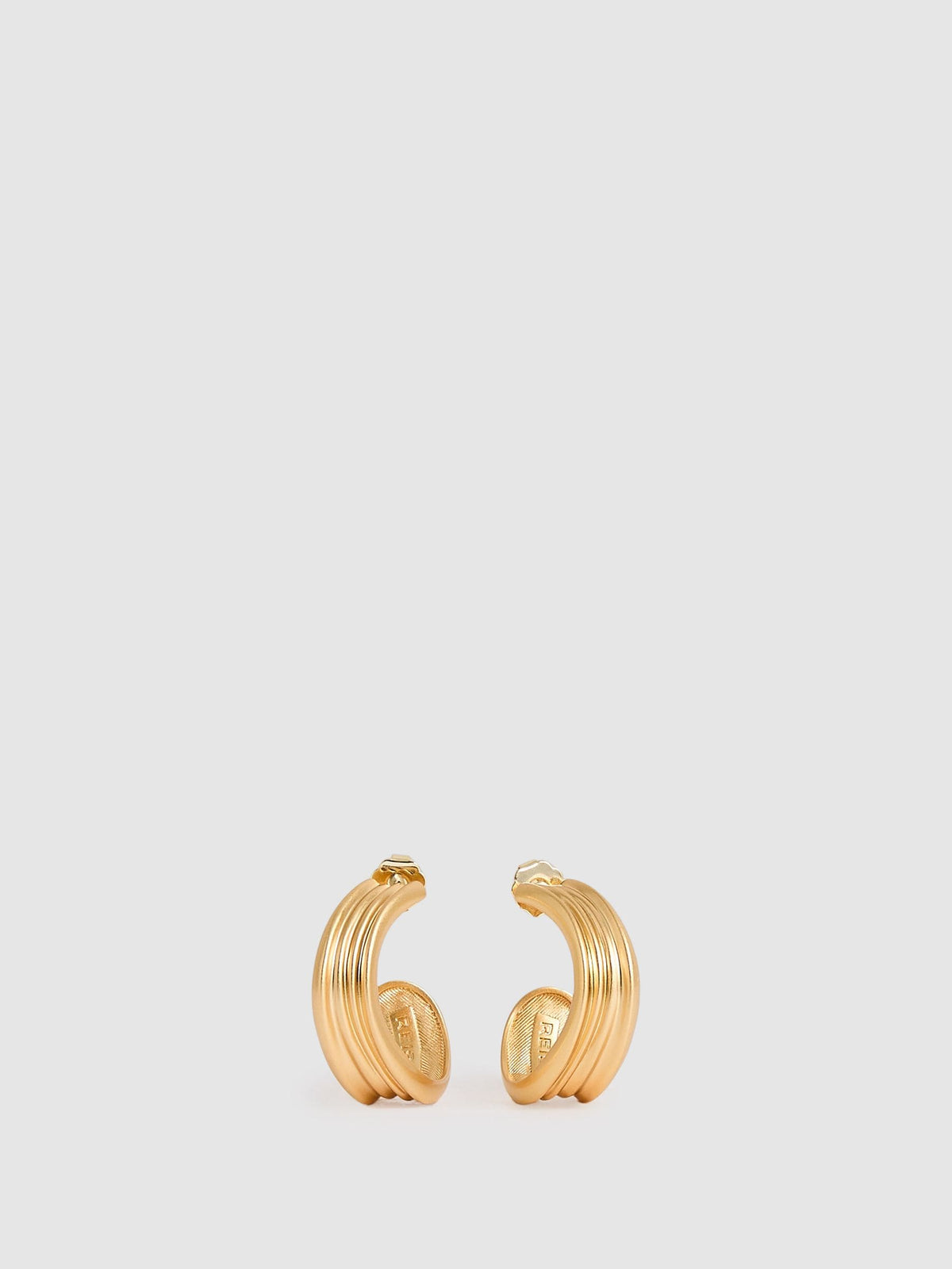 Gold Tone Fluid Hoop Earrings with Hypoallergenic Posts
