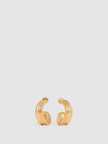 Gold Tone Fluid Hoop Earrings with Hypoallergenic Posts