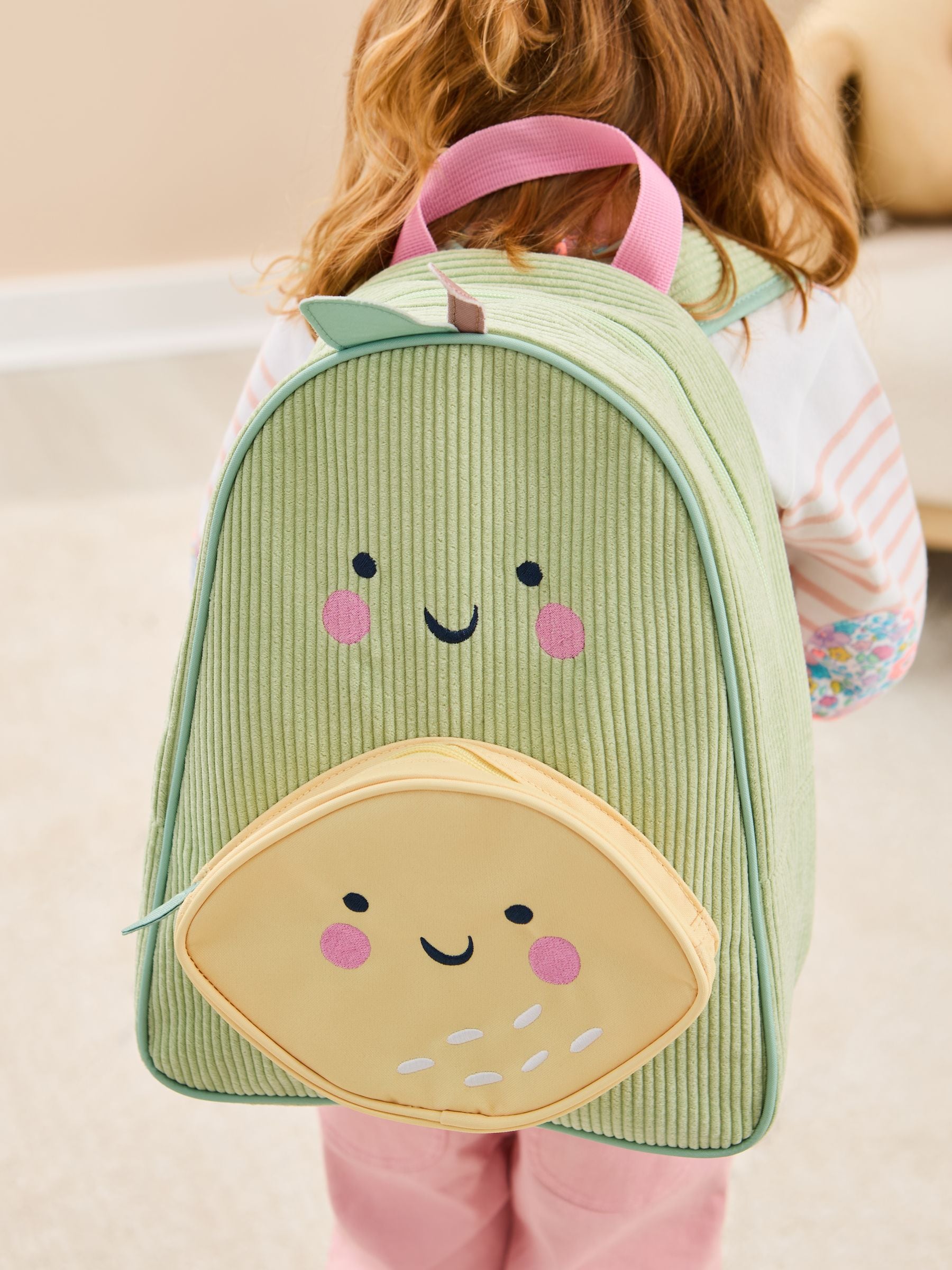 JoJo Maman Bébé pear medium backpack 3D lemon pocket (British brand)