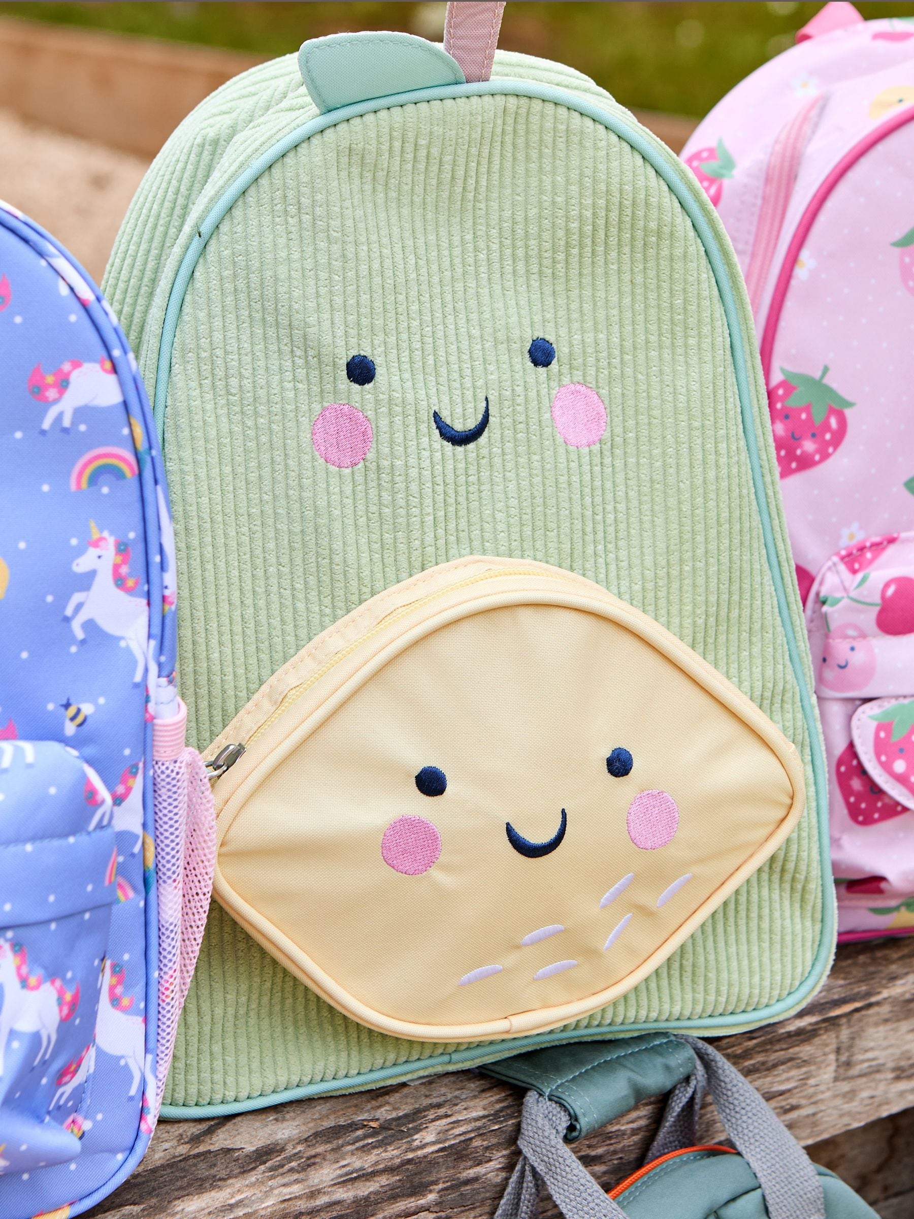 JoJo Maman Bébé pear medium backpack 3D lemon pocket (British brand)