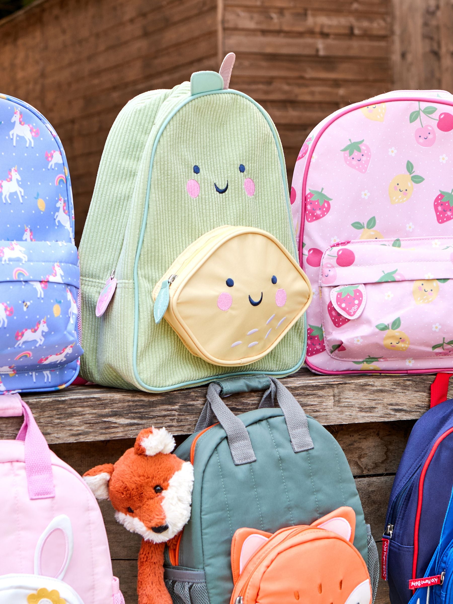 JoJo Maman Bébé pear medium backpack 3D lemon pocket (British brand)