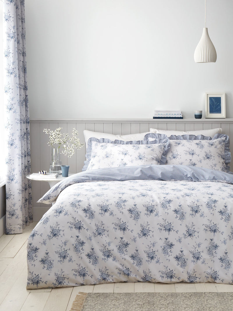 Catherine Lansfield Blue Lucie Floral duvet cover set - British product