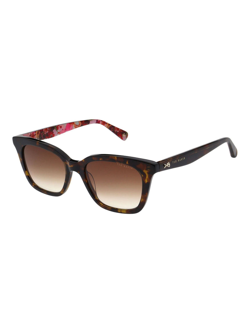 Ted Baker Brown Tyde sunglasses in black with floral temple - British product
