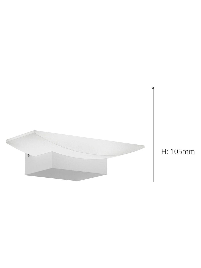 Eglo Metrass white LED uplighter wall light, imported from the UK