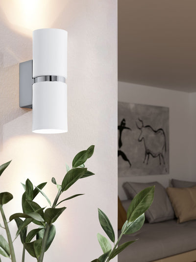 Next Eglo Chrome Passa 2 Light LED Wall Light- Buy online at McGrocer